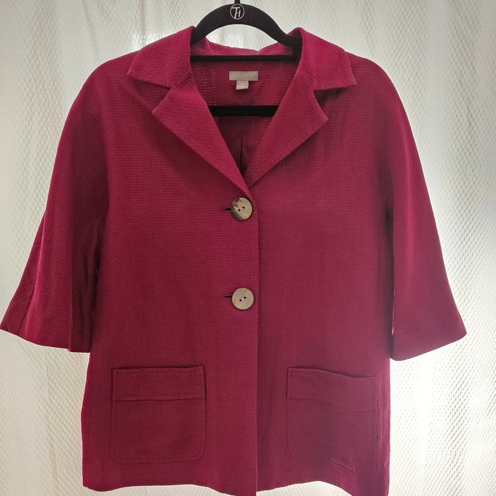 JJill burgundy cropped blazer
